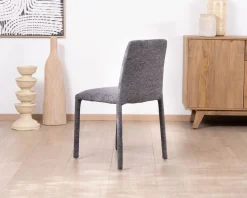 Meuble House Lot de 4 chaises de repas empilables en tissu gris graphite texturé “Otto” Sale