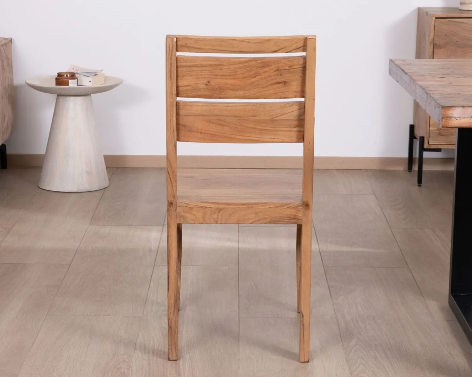 Meuble House Lot de 2 chaises de repas en acacia massif "Conoa" Outlet