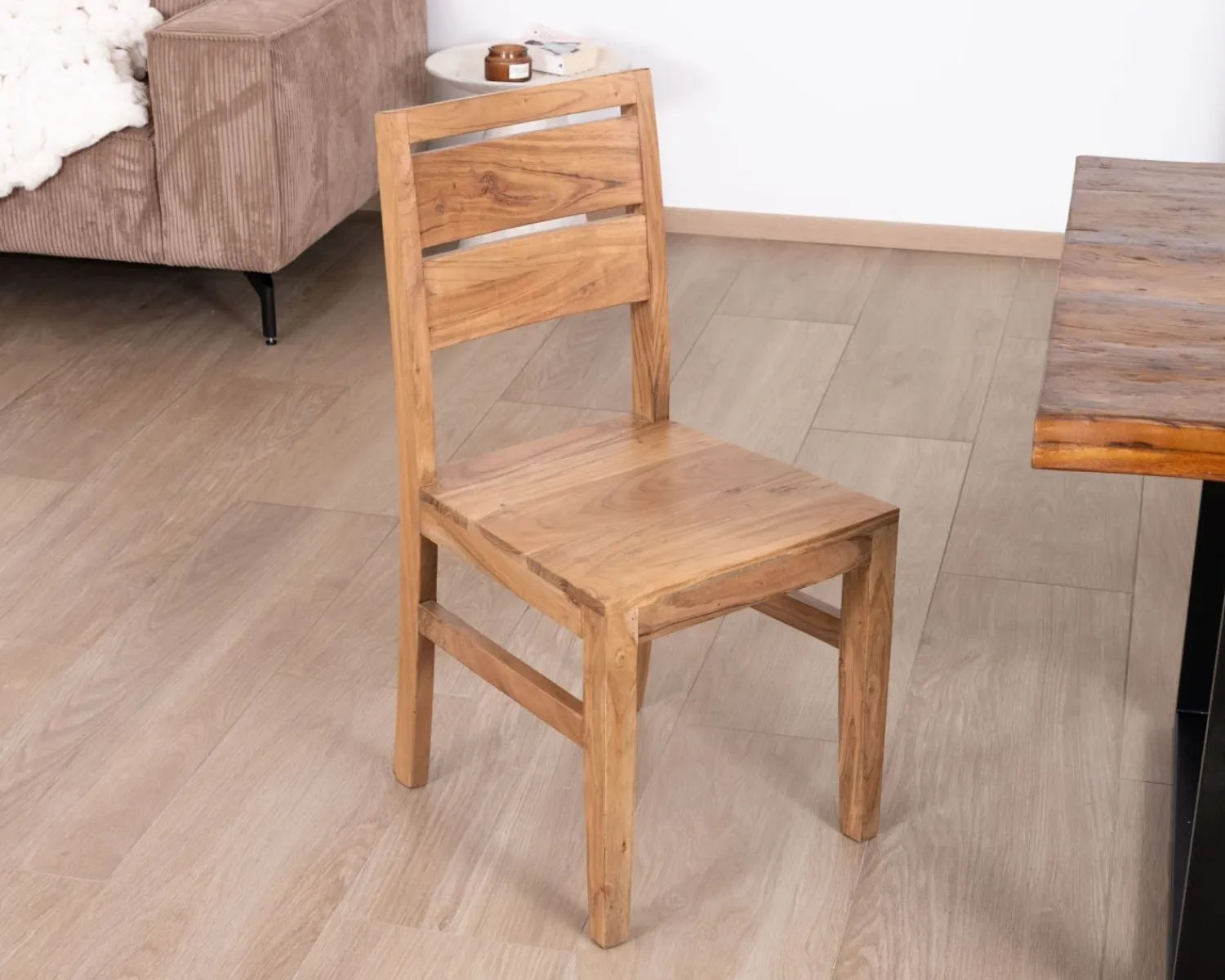 Meuble House Lot de 2 chaises de repas en acacia massif "Conoa" Outlet
