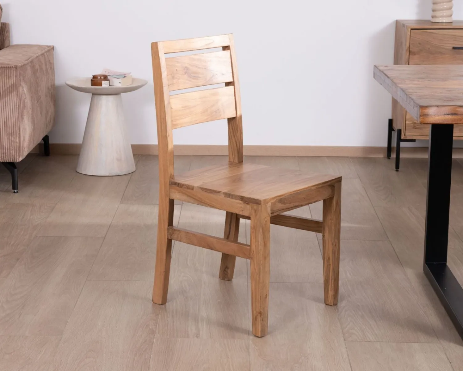 Meuble House Lot de 2 chaises de repas en acacia massif "Conoa" Outlet