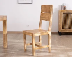 Meuble House Lot de 2 chaises de repas en manguier brut "Manoha" Outlet