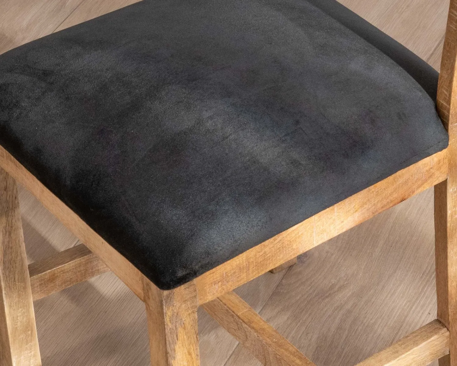 Meuble House Lot de 2 chaises de repas en manguier brut "Manoha" assise tissu rembourré Outlet