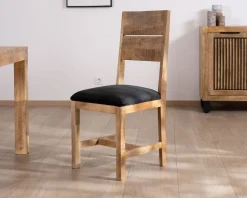 Meuble House Lot de 2 chaises de repas en manguier brut