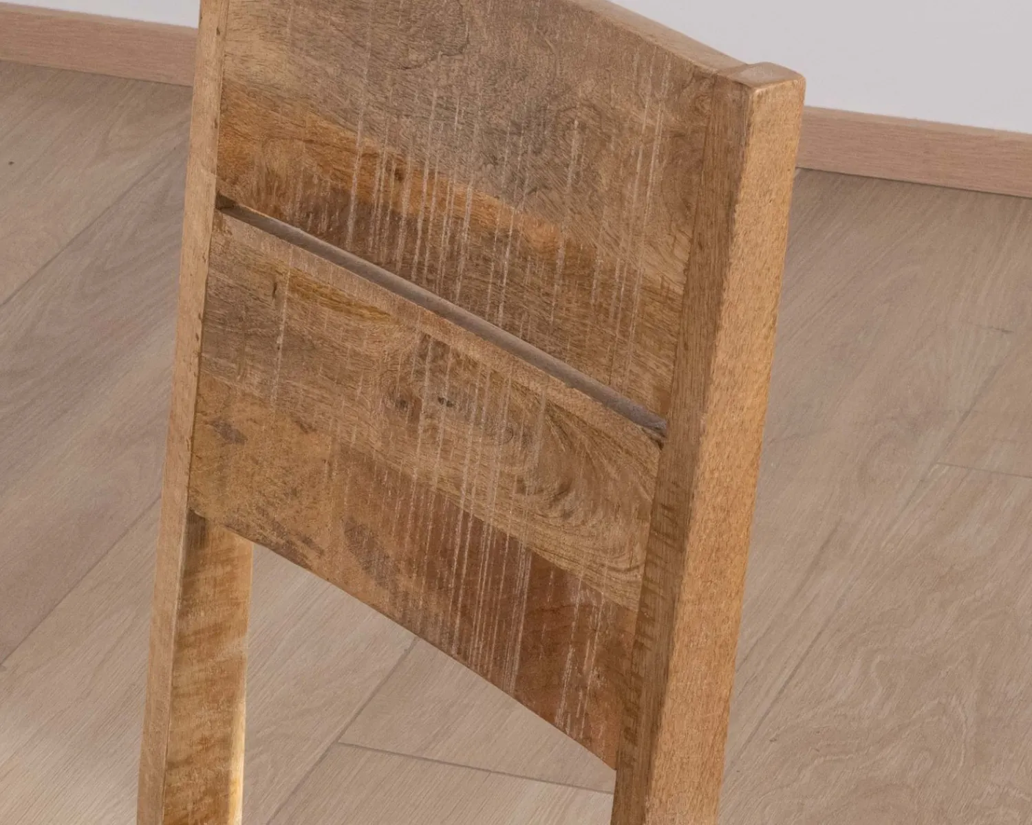Meuble House Lot de 2 chaises de repas en manguier brut "Manoha" assise tissu rembourré Outlet