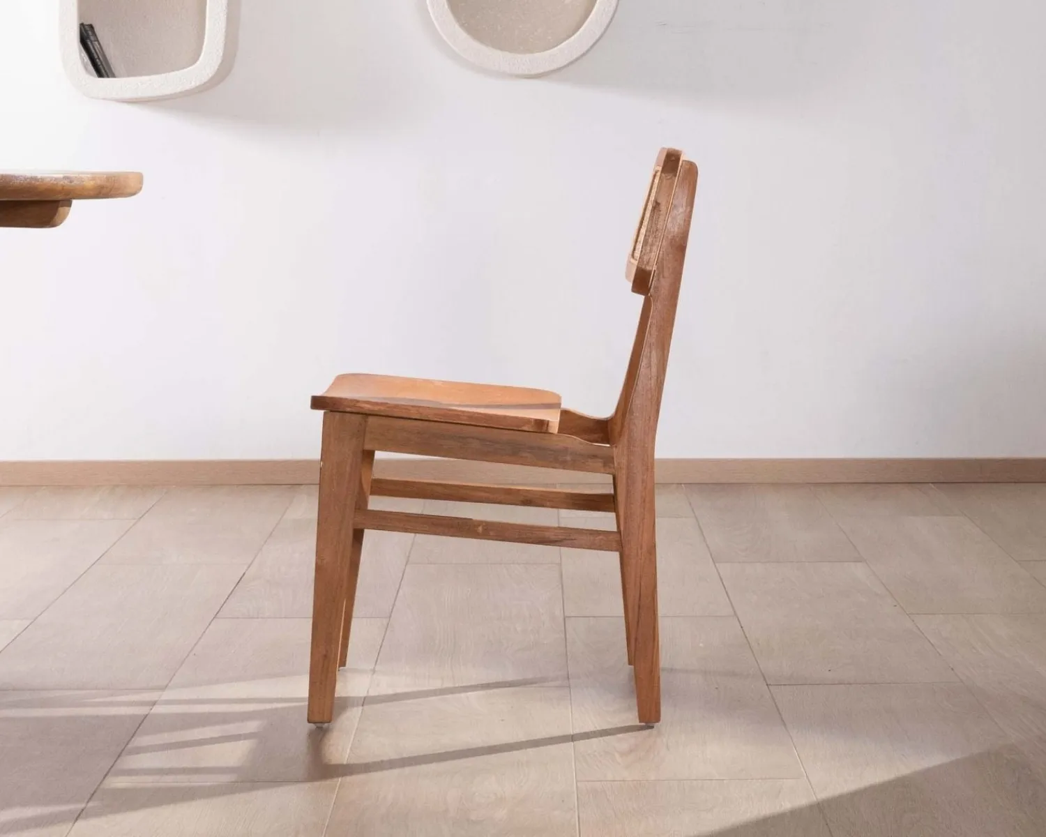 Meuble House Lot de 2 chaises de repas en teck avec dossier en cannage "Natsu" Sale