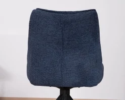 Meuble House Lot de 2 chaises de repas en tissu bleu nuit