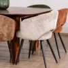 Meuble House Lot de 2 chaises de repas en velours rouille et pieds métal "Sonate" Online