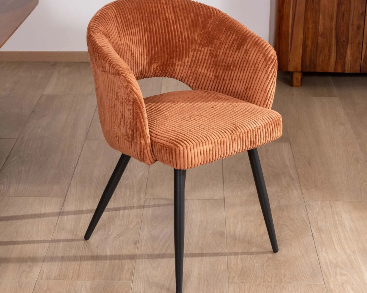 Meuble House Lot de 2 chaises de repas en velours rouille et pieds métal "Sonate" Online