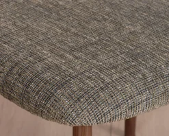 Meuble House Lot de 2 chaises de repas esprit rétro en tissu tramé kaki