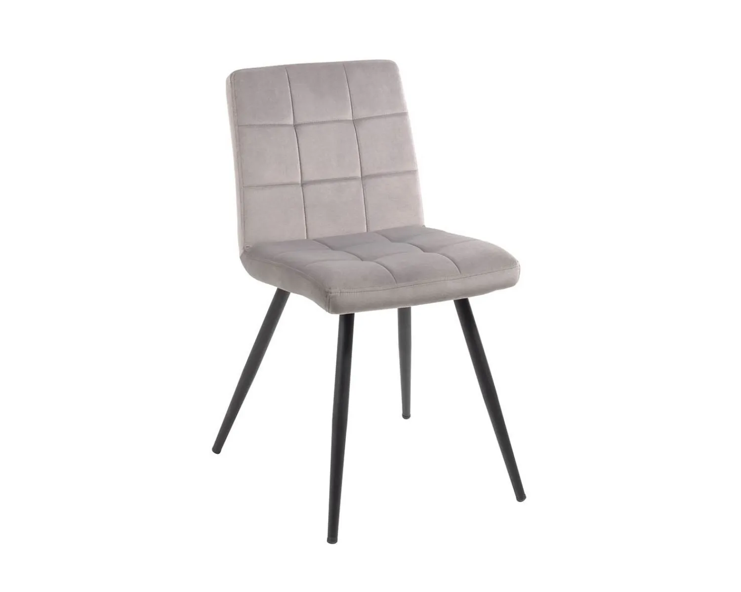 Meuble House Lot de 4 chaises de repas grises et noires "Sando" tissu et métal Online