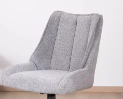 Meuble House Lot de 2 chaises de repas pivotantes en tissu gris 