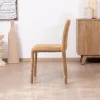 Meuble House Lot de 4 chaises de repas revêtement intégral en tissu jaune doré “Otto” esprit design