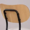 Meuble House Lot de 4 chaises de repas rétro assise bois et tissu gris "Lino" Sale