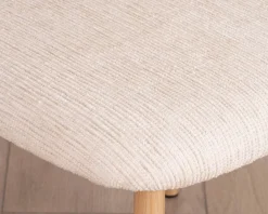 Meuble House Lot de 2 chaises de repas scandinaves en tissu tramé blanc cassé