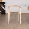 Meuble House Lot de 4 chaises en teck naturel et assise tressée "Tiska" Clearance