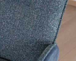 Meuble House Lot de 2 chaises en tissu bi-texturé bleu foncé