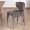 Meuble House Lot de 2 chaises en tissu chiné gris foncé “Milano” revêtement intégral esprit design Best