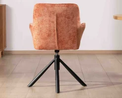 Meuble House Lot de 2 chaises en tissu terracotta 
