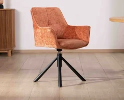 Meuble House Lot de 2 chaises en tissu terracotta 