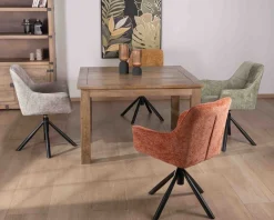 Meuble House Lot de 2 chaises en tissu terracotta 