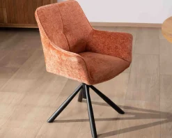 Meuble House Lot de 2 chaises en tissu terracotta 