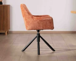 Meuble House Lot de 2 chaises en tissu terracotta 