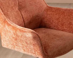 Meuble House Lot de 2 chaises en tissu terracotta 
