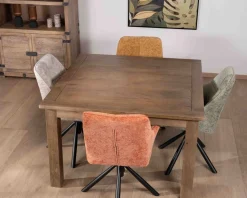 Meuble House Lot de 2 chaises en tissu terracotta 