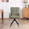 Meuble House Lot de 2 chaises en tissu vert doux "Eddy" avec accoudoirs et pied métal pivotant Hot