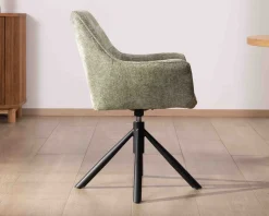 Meuble House Lot de 2 chaises en tissu vert
