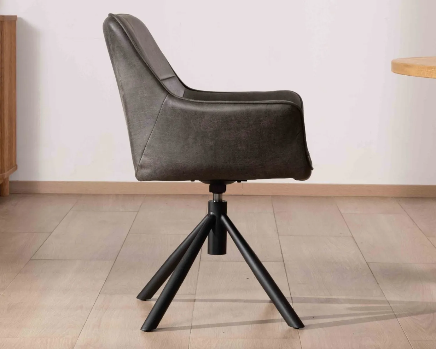 Meuble House Lot de 2 chaises enveloppantes sur pieds rotatif "Ritchey" tissu microfibre gris Clearance