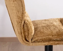 Meuble House Lot de 2 chaises hautes en tissu moutarde