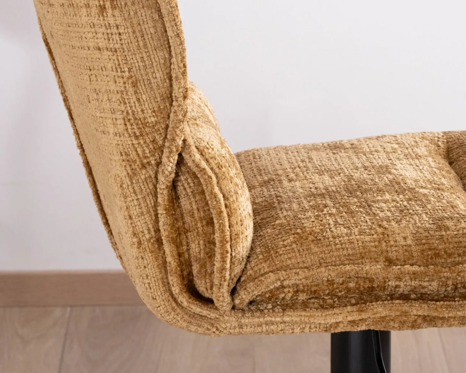 Meuble House Lot de 2 chaises hautes en tissu moutarde "Topley" assise réglable en hauteur New