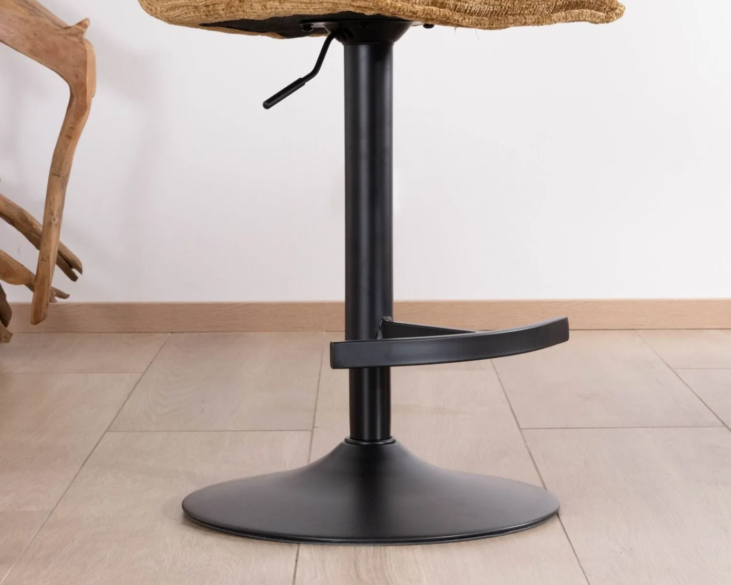 Meuble House Lot de 2 chaises hautes en tissu moutarde "Topley" assise réglable en hauteur New