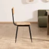 Meuble House Lot de 2 chaises industrielles bois massif métal noir "Atelier Kraft" New