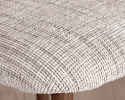 Meuble House Lot de 2 chaises mi-hauteur rétro en tissu tramé beige et marron "Arpège" pieds métal aspect noyer Clearance