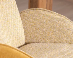 Meuble House Lot de 2 chaises pivotantes en tissu bi matières jaune