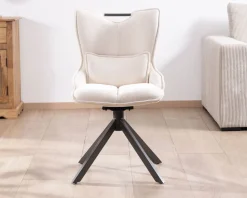 Meuble House Lot de 2 chaises pivotantes sur pied étoile en métal