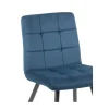 Meuble House Lot de 4 chaises scandinaves tissu bleu métal noir "Sando" Casita Clearance