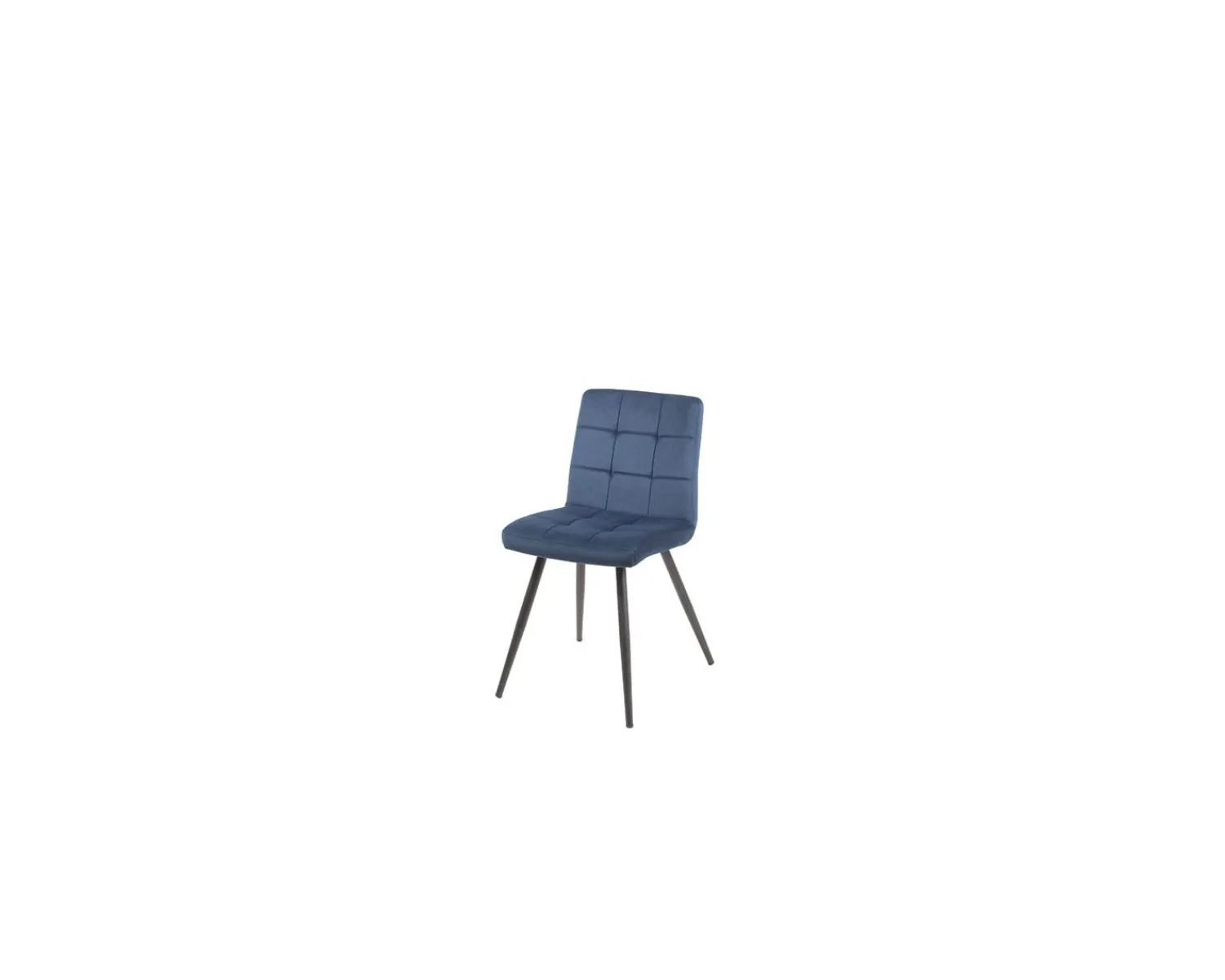 Meuble House Lot de 4 chaises scandinaves tissu bleu métal noir "Sando" Casita Clearance
