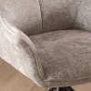 Meuble House Lot de 2 chaises tournantes en tissu gris clair et pieds métal "Ewing" New