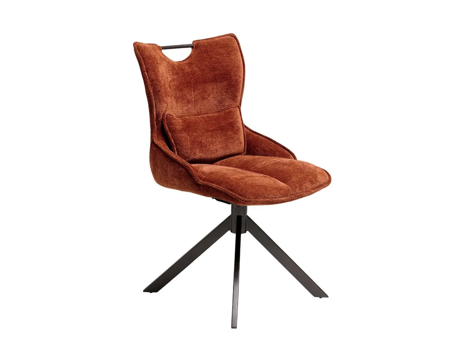 Meuble House Lot de 2 chaises tournantes style rétro "Biorg" en tissu rouille Online