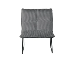 Meuble House Lot de 2 fauteuils sans accoudoirs en velours cotelé gris "Calvin" Clearance