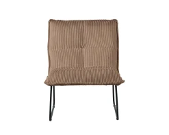 Meuble House Lot de 2 fauteuils sans accoudoirs en velours côtelé camel
