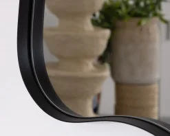 Meuble House Lot de 2 miroirs forme naturelle avec encadrement en métal noir