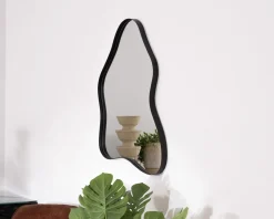 Meuble House Lot de 2 miroirs forme naturelle avec encadrement en métal noir