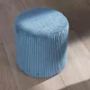 Meuble House Lot de 2 poufs bleu pétrole en velours côtelé "Snaw" diamètre 35 cm Sale