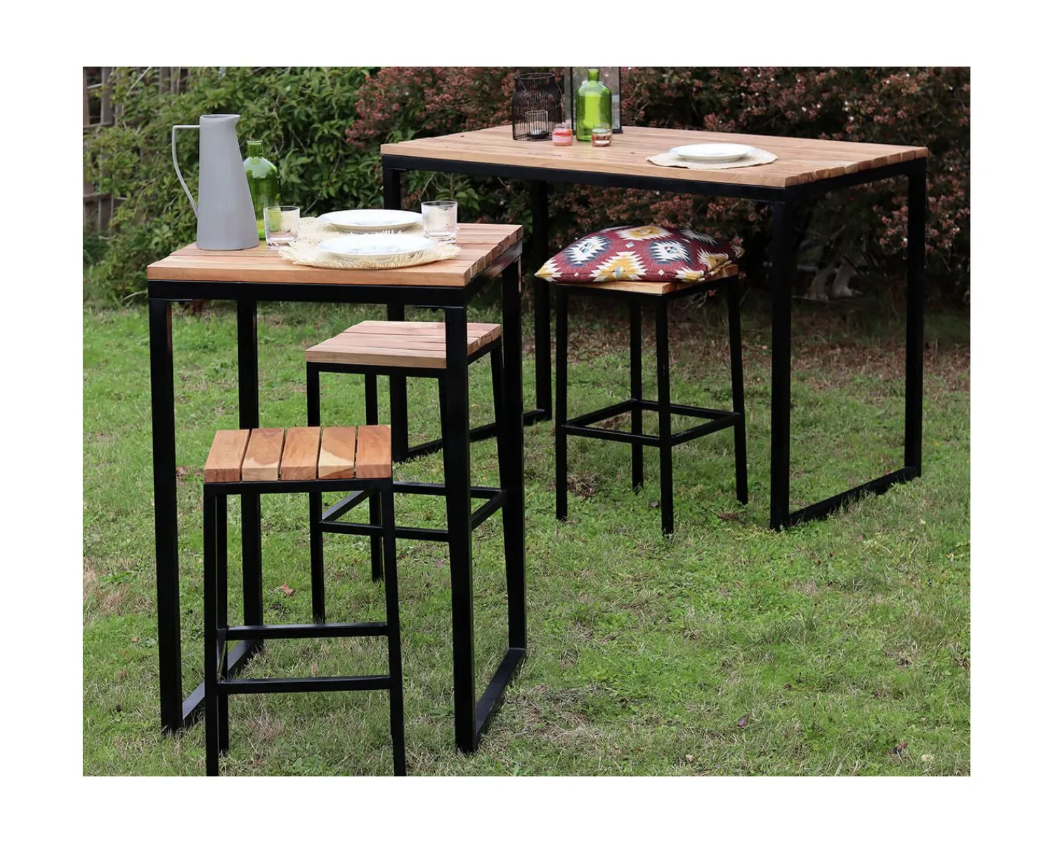 Meuble House Mange-debout carré en bois exotique 70x70 cm "Garden"