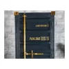 Meuble House Meuble bar container esprit récup en métal bleu nuit et bois "Crazy" haut. 178cm Discount