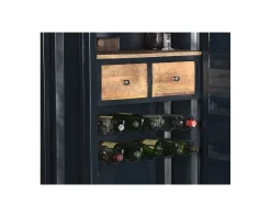 Meuble House Meuble bar container esprit récup en métal bleu nuit et bois 